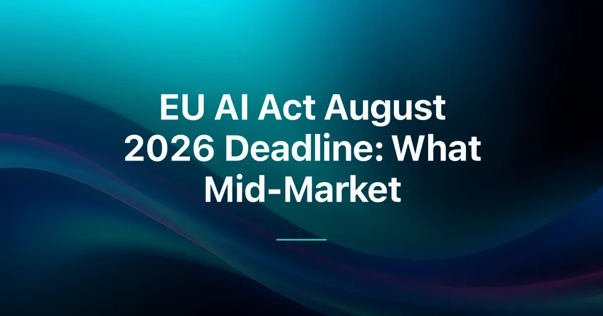 EU AI Act August 2026 Deadline: Action Plan for Mid-Market